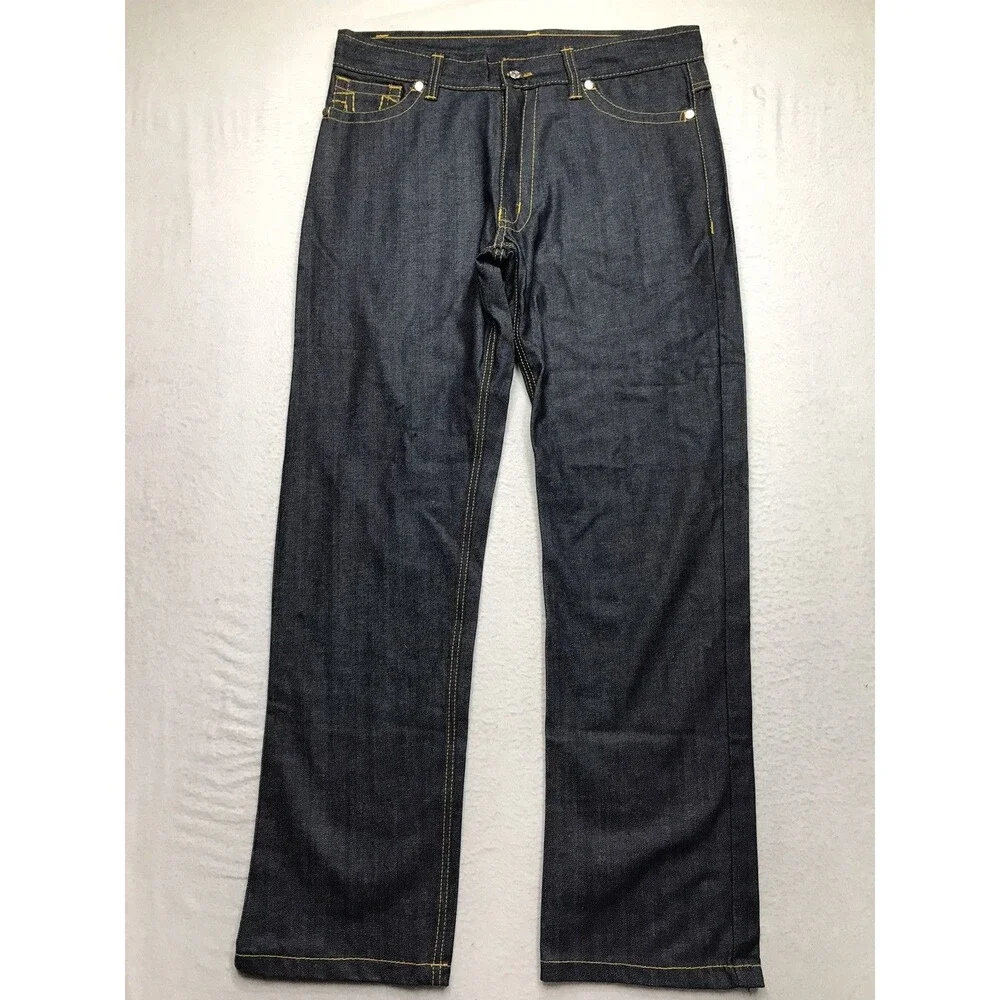 NWOT TRUE RELIGION Surf Jean Men 36x33 Relaxed Straight Dark Wash Flaps USA